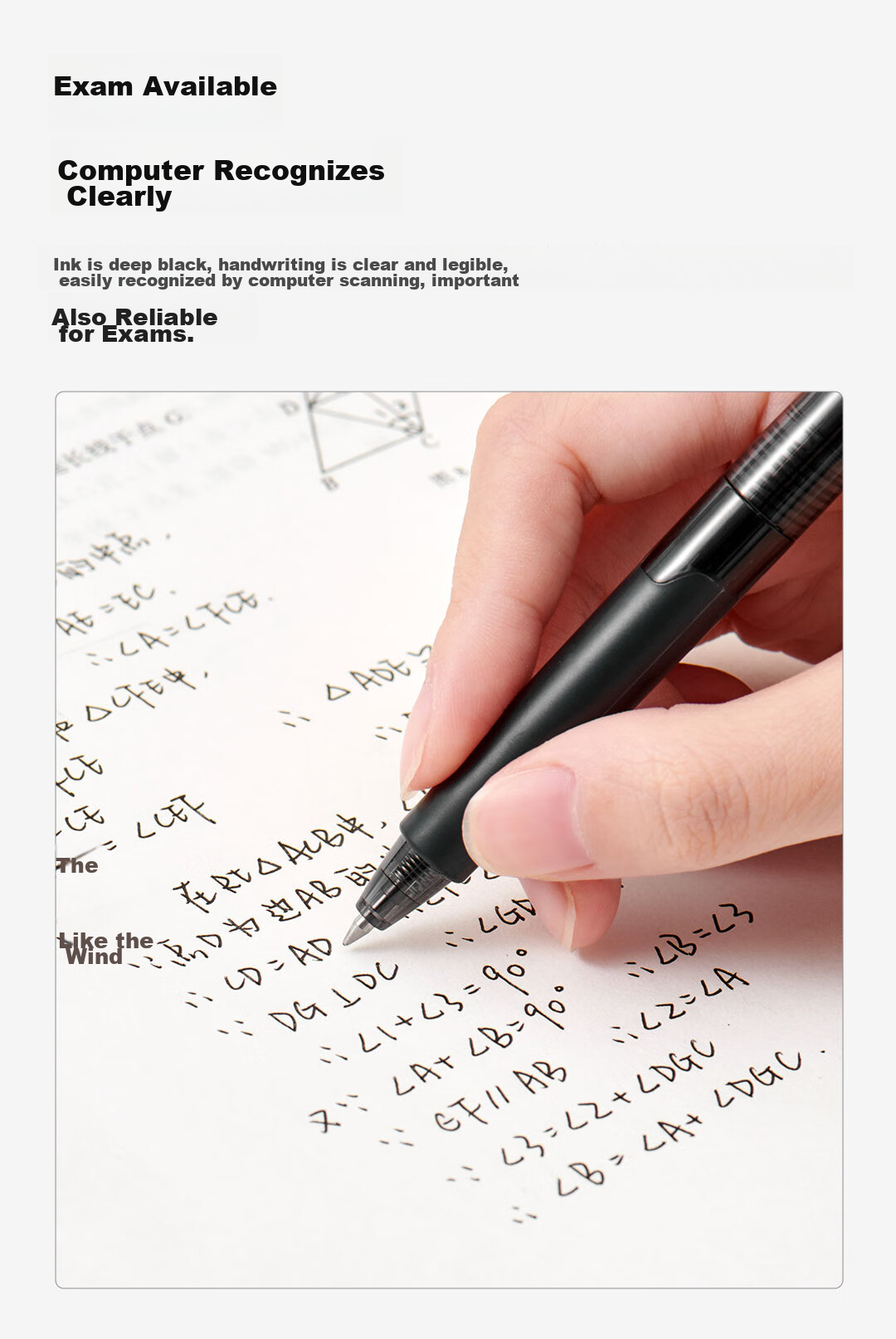 KACO CWIA Certified Exam Pen 0.5mm Black Gel Pen Smooth Quick-Dry Retractable Student Writing Pen Carbon Ballpoint Pen 5-Pack 4