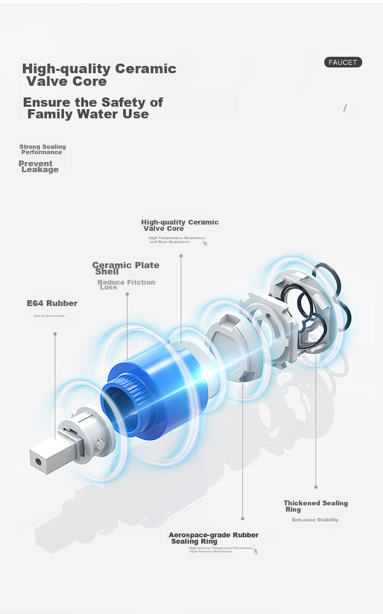 FAENZA Basin Faucet with Hot And Cold Dual Control, Bathroom Sink Tap, Washbasin Tap 103SS 10