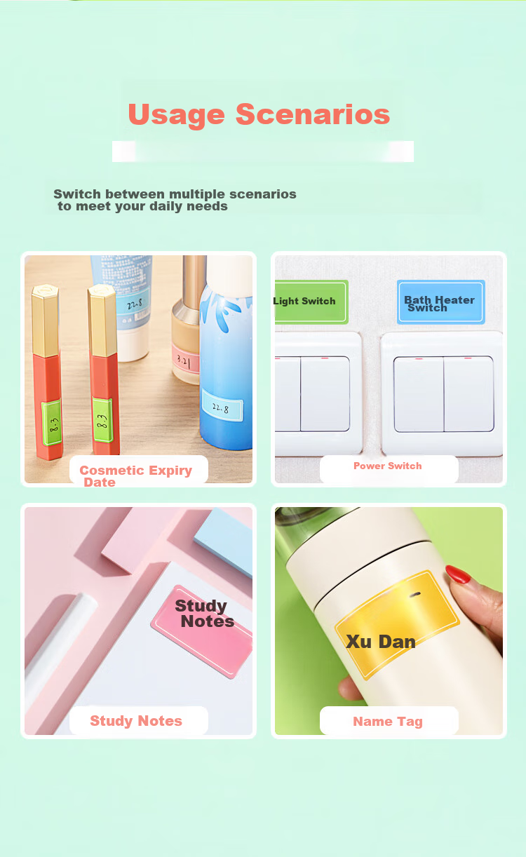 NVV Label Stickers, Medium Size, 120 Pieces, 63*22mm, Self-Adhesive Paper, Handwritten Colorful Classification Name Tags, Price Labels, Office Stationery Sticky Notes 10