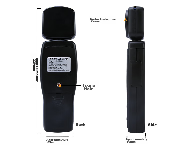 Xima AS803 Illuminance Meter, Brightness Detector, Light Intensity Tester, High-Precision Photometer 12