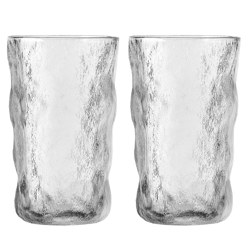 MAXCOOK Glass Cups, Water Glasses, Ice Cream Cups for Home Use, Wine Glasses, Beverage And Juice Cups, Transparent, 340ML*2 Pieces, MCB6172