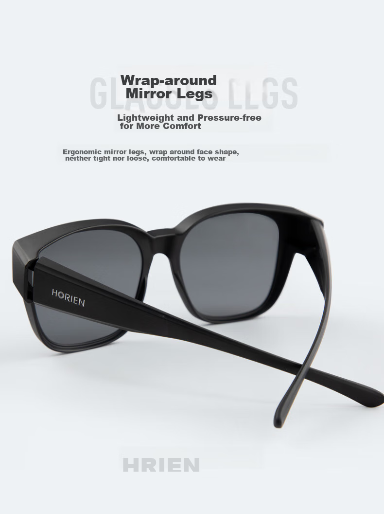 HORIEN Sunglasses Clip-On for Nearsighted Glasses, Driving, Cycling, Polarized UV Protection Sun Visor for Men And Wome 6