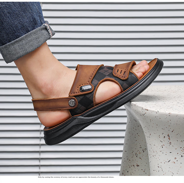 Warrior Sports Sandals for Men, Casual Outdoor Beach Shoes, Durable Summer Footwear WSL(WZ)-0978 Black Camel 41 9