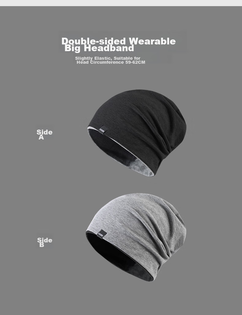 CACUSS Hat for Men And Women, Spring And Summer Thin Cotton Balaclava, Warm Maternity Cap, Air Conditioning Hat, Black Large Size 5