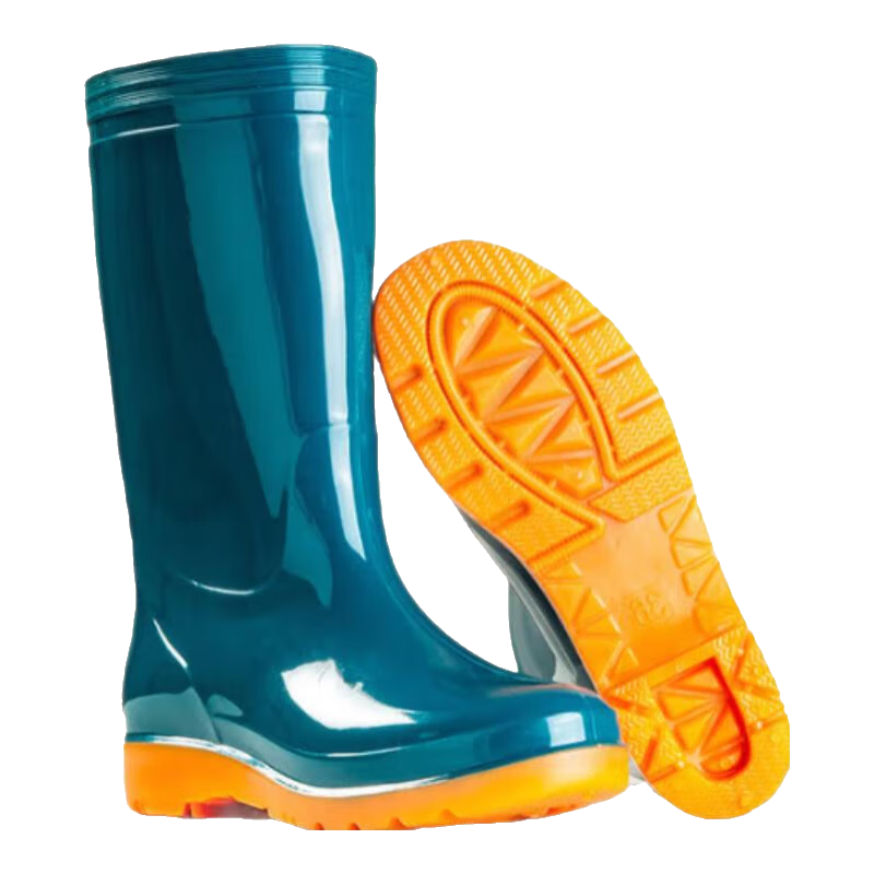 BAIGE Women's Mid-Calf Rain Boots Rubber Waterproof Non-Slip Acid-Resistant Farm Work Boots Dark Green Size 39