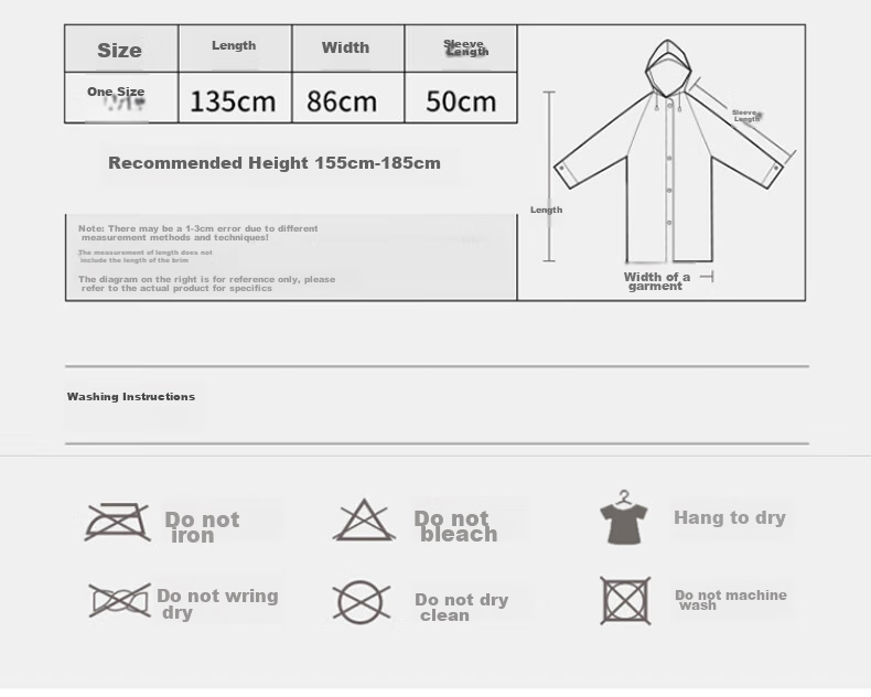 Quxing Thickened Raincoat with Hood Rope, One Size Fits All Poncho, Outdoor Travel Large Disposable Raincoat, Random Color, 5 Pieces 8