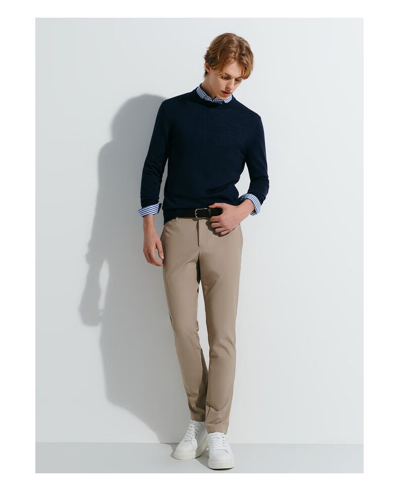G2000 [Sheep Wool Blend] Mall-Matching Soft Comfortable Casual Versatile Sweater, Deep Indigo Blue, 2L 6