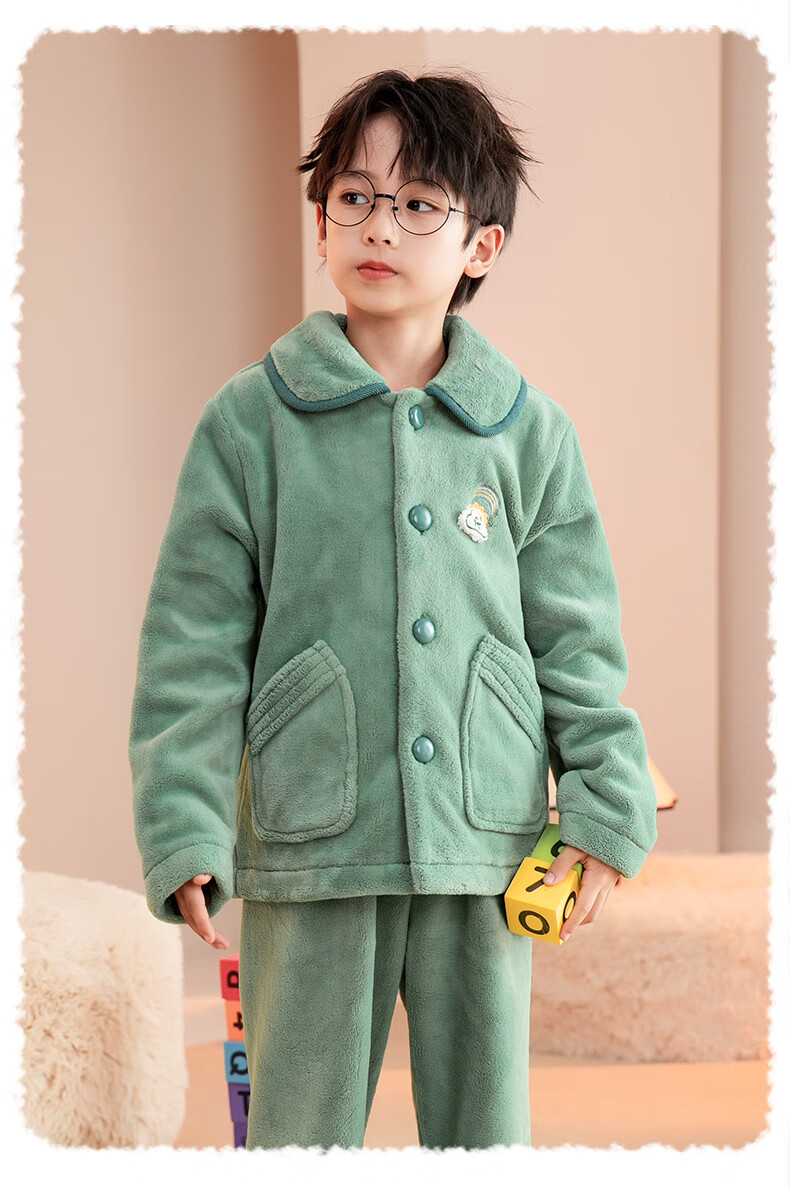 Fenteng Children's Pajamas for Boys, Anti-Static, Thickened Double-Sided Fleece, Warm, Big Kids' Loungewear Q9FJ257940359 18