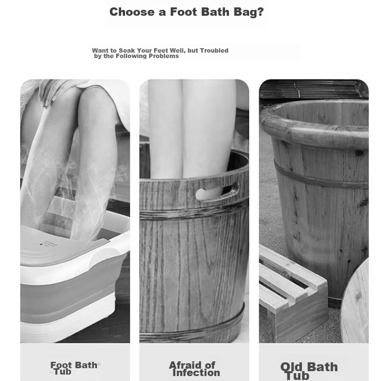 Jiebishi Disposable Foot Bath Bags, 80-Pack, Plastic Bags for Soaking Feet, Thickened Foot Therapy Bags for Wooden Buckets And Foot Wash Basins 3