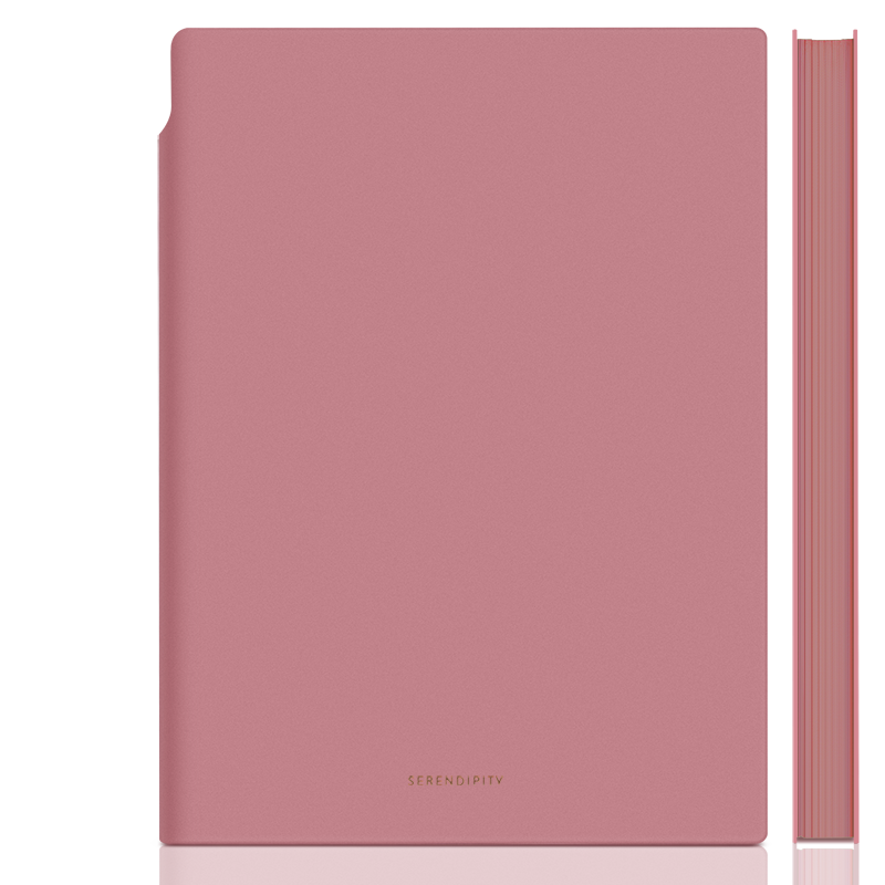 Deli A5/112 Sheets Morandi Color Series Soft Leather Cover Notebook with Pen Insert, Elegant Skin-Feel Journal Diary Notebook Stationery 22290 Red