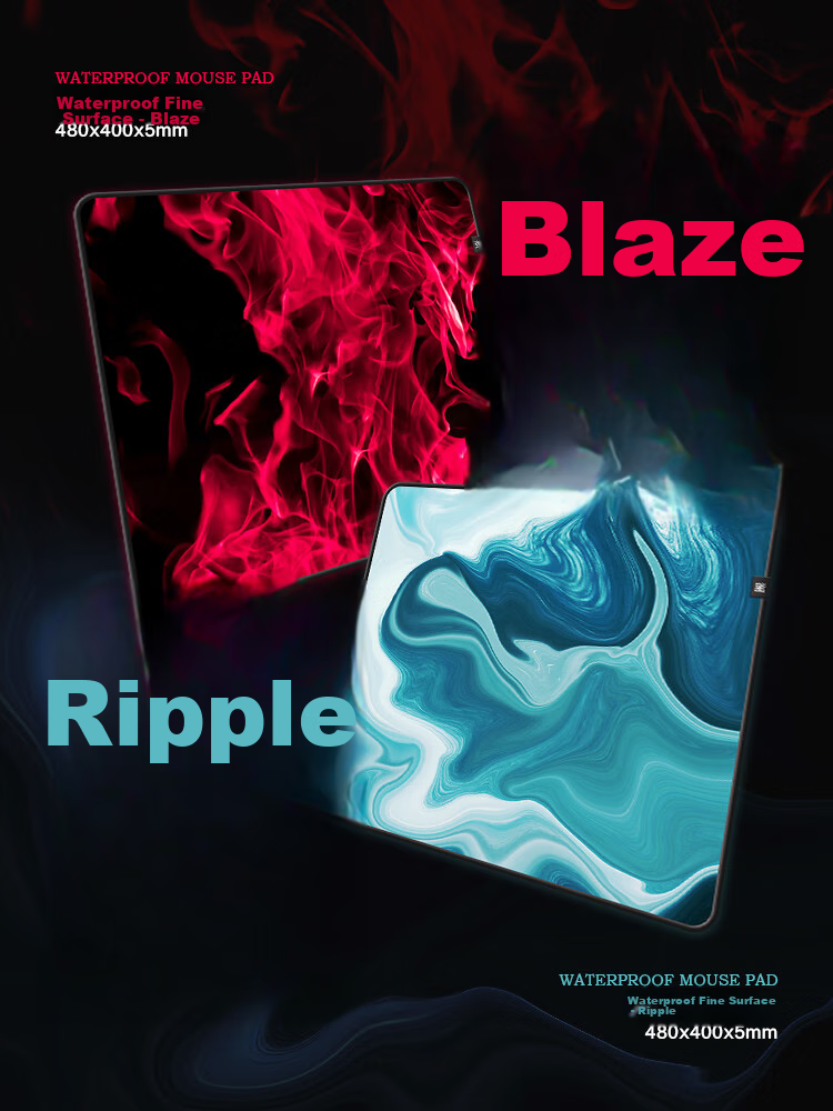 LESAILES Gaming Mouse Pad, Smooth FPS Gaming-Specific Large And Small Sizes, Waterproof Fine Surface Computer Desk Pad, ATK Kongzhi Dye Red, 2mm Deep Edge Banding, 480x400x5 11
