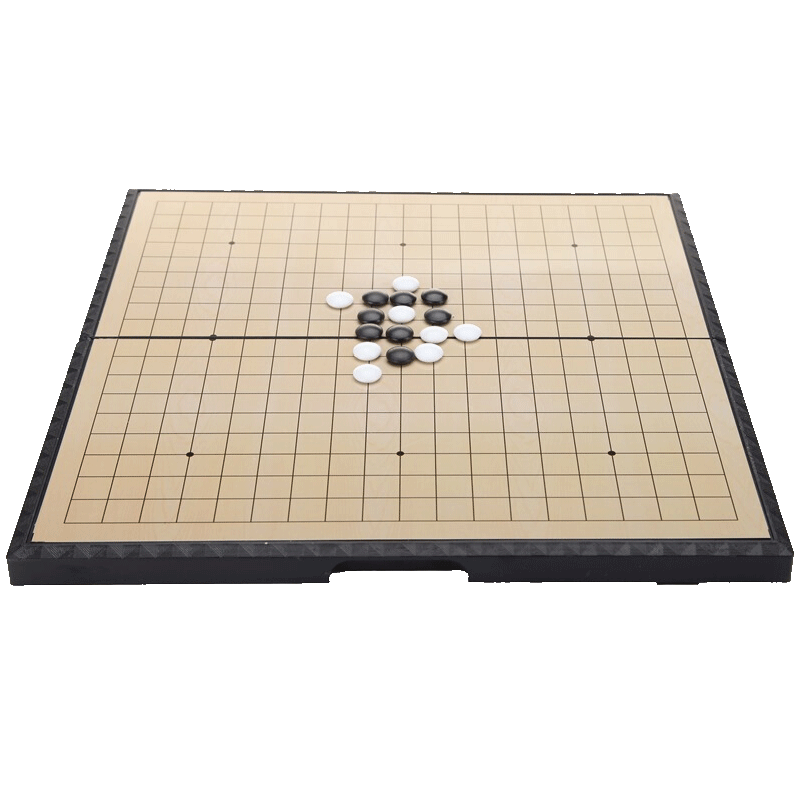 Huasheng Children's Go Set with Magnetic Folding Board, Tabletop Game, Magnetic Chess Pieces, Medium-Sized Go W-5 Gift, Portable for Camping