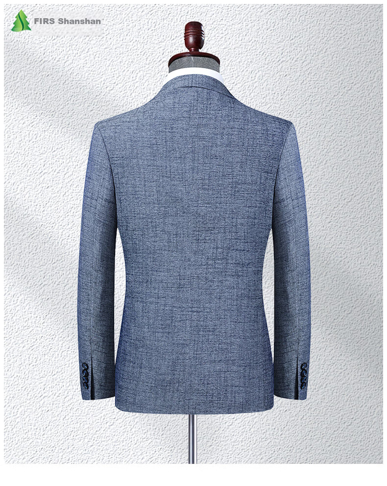 FIRS Men's Suit Jacket, Autumn Business Style, Middle-Aged Elastic Blazer, Casual Men's Single Suit Coat, Formal Work Attire, Wedding Suit, 2036 Blue, Size 185 22