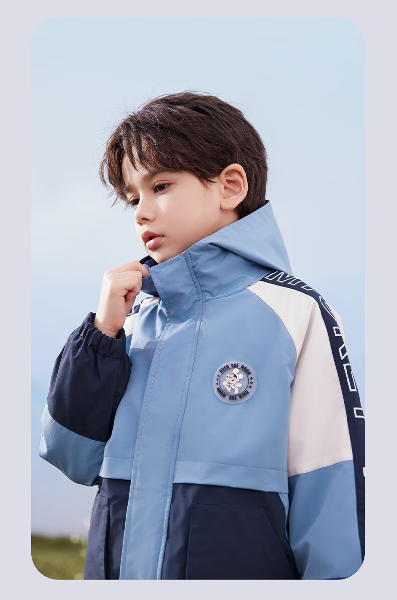 Disney Boys' Windbreaker Jacket, Children's Autumn And Winter Fleece Two-Piece Set, for Older Children, Three-In 3CS021, Yellow, Size 150 11
