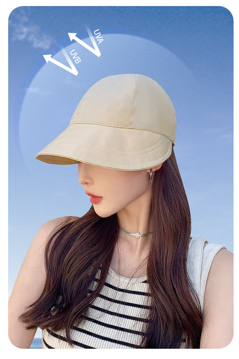 CARTELO Sun Protection Hat for Women, Spring And Summer Half-Top Sun Hat, Fisherman Hat, Trendy Hat with Hook for Hanging Mask And Ponytail 2