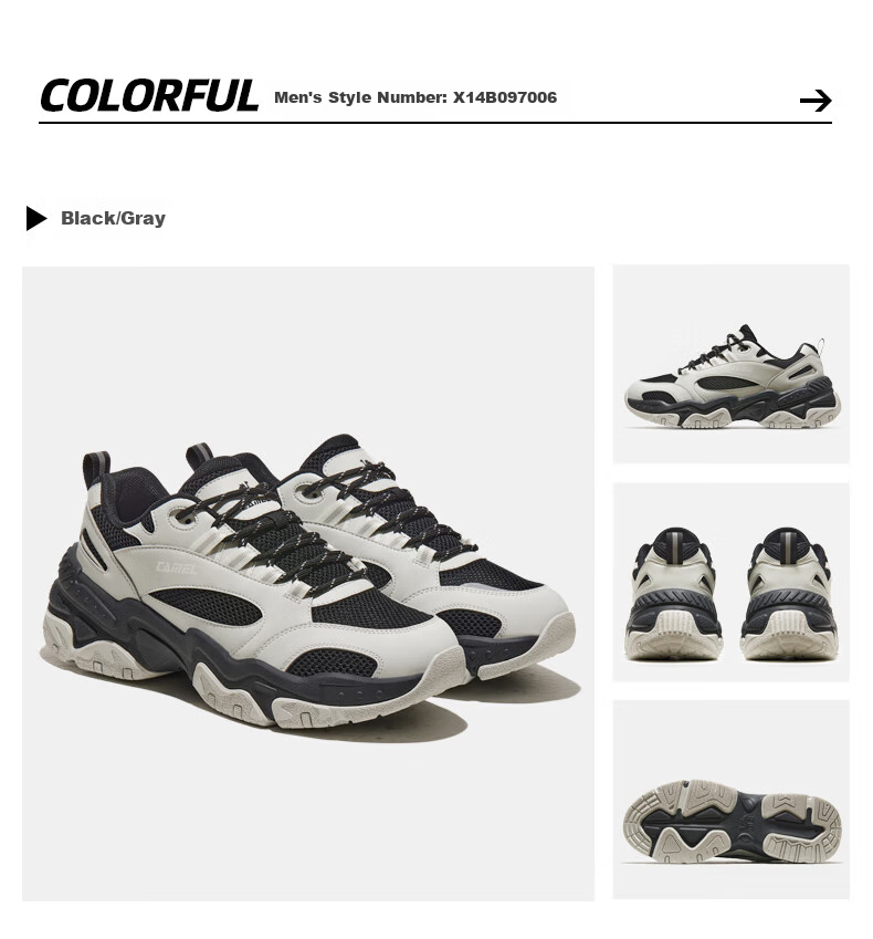 CAMEL Retro Chunky Sneakers for Women, Thick-Soled Height-Increasing Casual Sports Shoes X24B09L7009 Milk White/blue 36 41