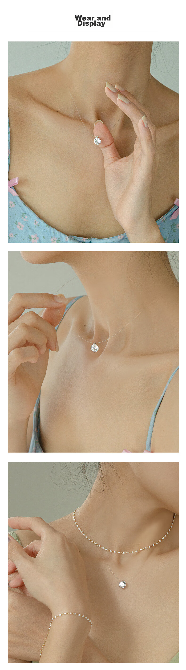 AGATHA Mermaid Tears Necklace for Women New Year Birthday Gift for Girlfriend and Best Friend Elegant Clavicle Chain 3
