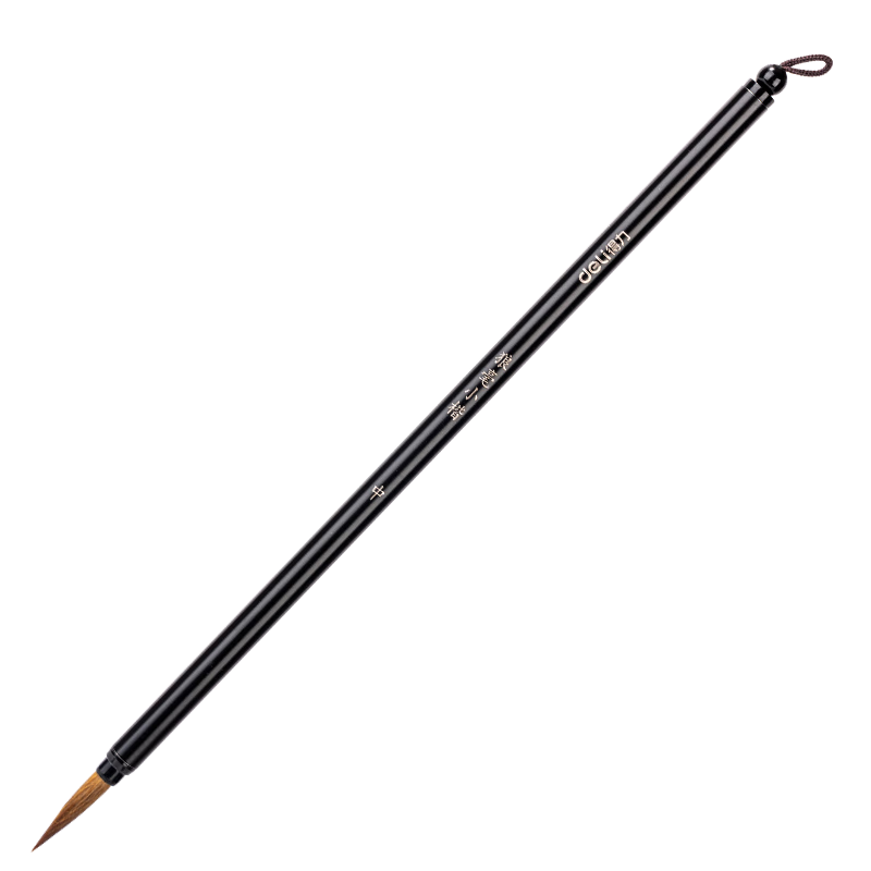Deli Calligraphy Brush, Wolf Hair Small Regular Script Outline Brush, Chinese Painting Regular Script, Four Treasures of The Study Calligraphy Brush And Ink, Paper And Inkstone for Beginners' Chinese Painting Practice, Medium Size HW157-M School Supplies