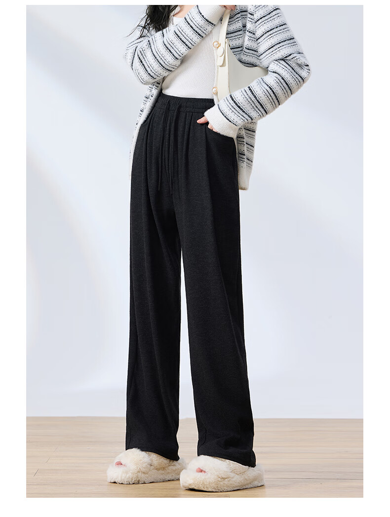 Langsha Soft Glutinous Rice Pants Women Autumn High Waist Straight Casual Floor-Length Loose Lazy Yamamoto Sports Pants 17