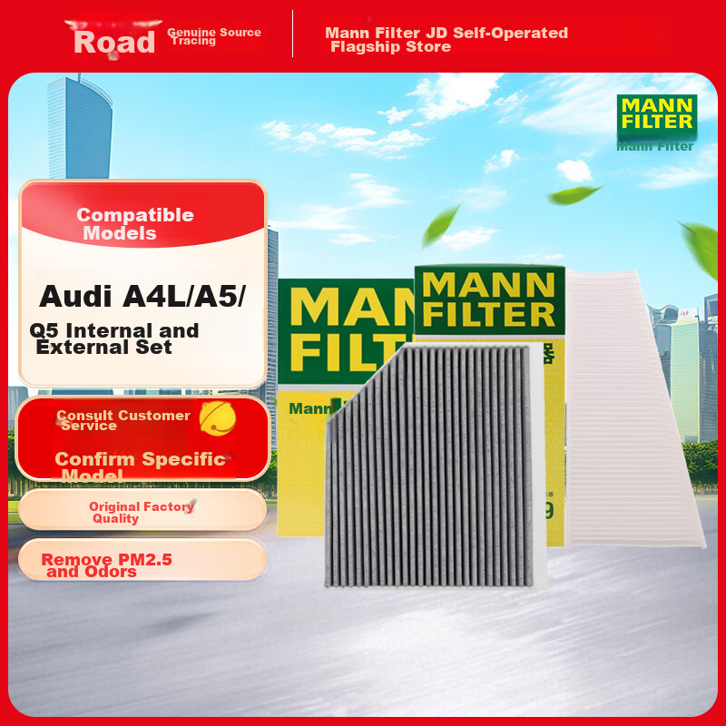MANNFILTER Air Conditioning Filter Set, Including Interior And Exterior Filters, Compatible with Audi A4L/A5/Q5 And Porsche Maca