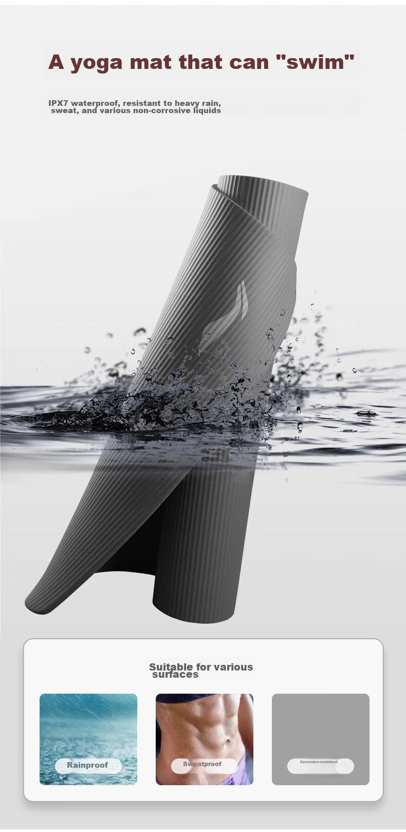 Li-Ning Yoga Mat for Men And Women, Thickened Wide Professional Exercise Mat for Fitness Training, Aerobics, Soundproofing, Shock Absorption, Non-Slip Dance Mat 10