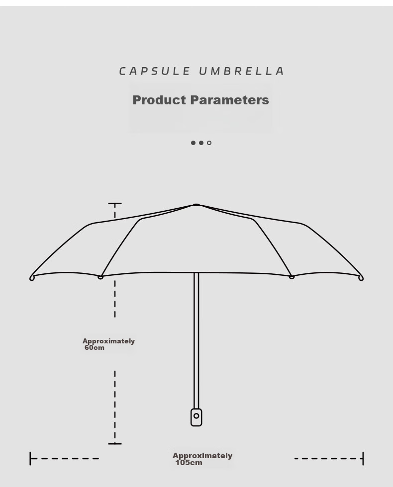 Xiaomo Fully Automatic Umbrella, Large Size, Reinforced And Thickened, Windproof Folding Umbrella, Sunshade Umbrella, Black Rubber Sun Umbrella, 48 Ribs, Customizable 3