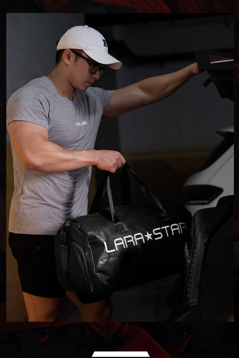 Laura Star Fitness Bag Sports Training Bag Men Large Capacity Travel Business Handheld Shoulder Crossbody Warrior Black 30L 15