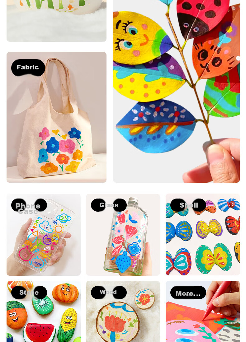 MiDeer Acrylic Marker Graffiti Handbag Storage Bag, Children's Water-Based Paint Set, 36 Colors + DIY Crossbody Graffiti Bag 7