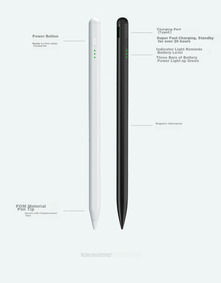 Snowkids IPad Capacitive Stylus, Handwriting Pen for 2022/2021 New Apple Tablets, Touch Pen for IPad/Air/Mini5/Pro 11, Second-Generation Drawing Pencil, Black 7