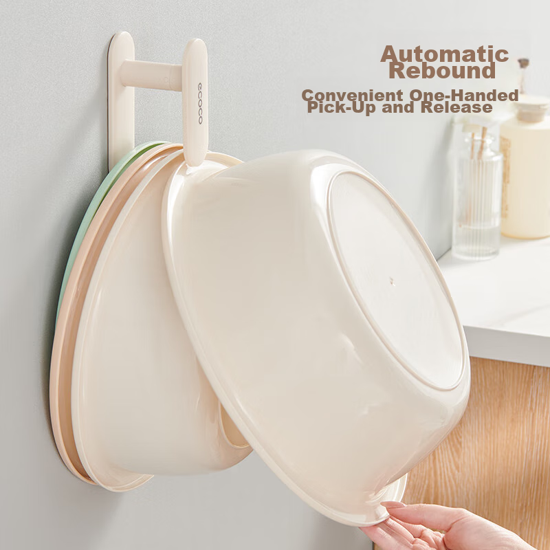 Ecoco Bathroom Sink Organizer with Hooks, No Drilling Required Storage Rack for Washbasin E24103