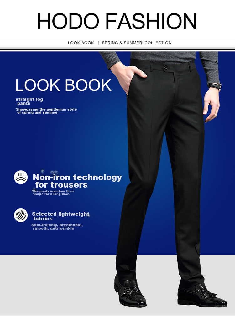 Hodo [Wrinkle-Free Draping] Men's Refined Casual Comfortable Stretch Pants, Easy-Care 1