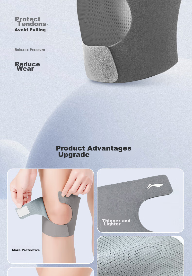 Li-Ning Knee Brace, Meniscus Sports Joint Patella Fixation Strap, for Men And Women, Running, Hiking, Badminton, Knee Support, Thi 4