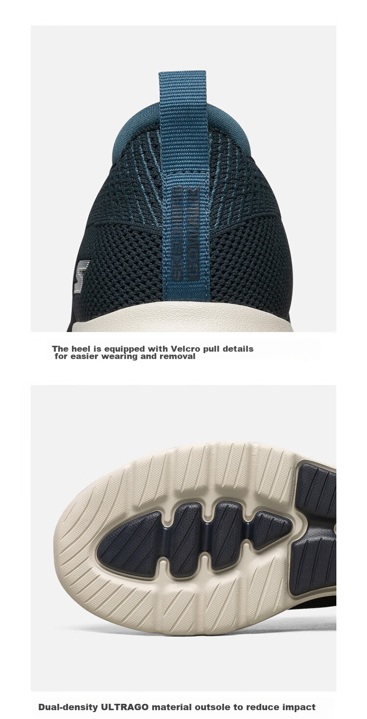 Skechers Slip-On Men's Shoes, Lightweight Breathable Mesh Walking Shoes, New Spring/autumn 2025 Collection, Comfortable Shock-Absorbing Soft-Soled Casual Shoes 5