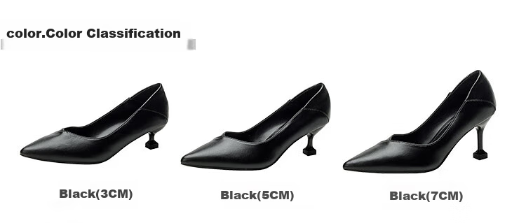 CARTELO Pointed High Heels for Women, Black Commuter Leather Shoes, KCC-357 Black (3cm), Size 38 4