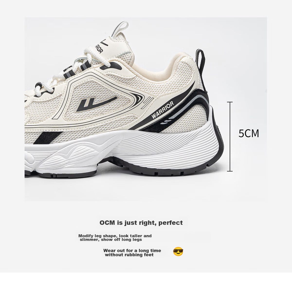 Huili Women's Shoes, Spring Trendy Dad Shoes, Versatile Casual Shoes for Female Students, Thick-Soled Height-Increasing Shoes, 2888 White And Black, Size 40 11