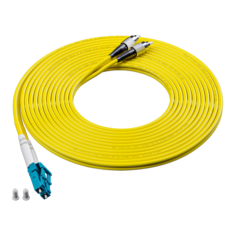 HAILE Telecom Grade Single-mode 10G Optical Fiber Patch Cord Single-mode Dual Core Φ2.0 (LC-FC, 9/125) 5m Fiber Optic Pigtail HJ-2LC-FC-S5