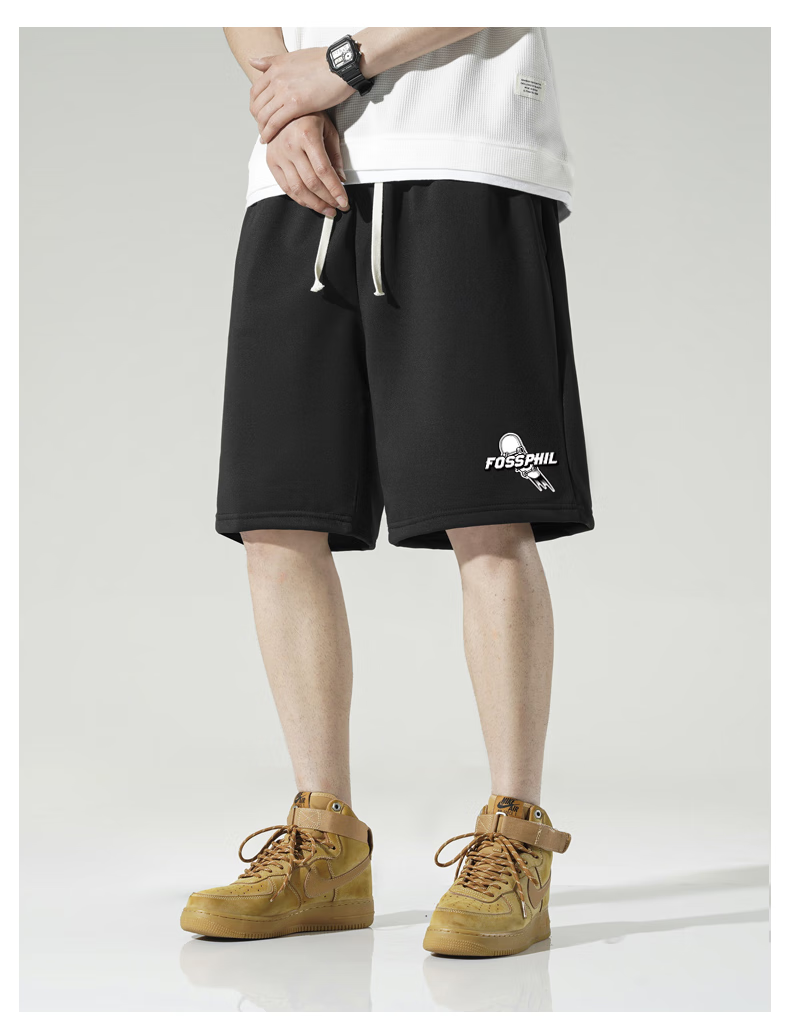 Foss Phil Men's Shorts, Summer Loose Casual Trendy Thin Beach Shorts, Sports Pants, Men's Trousers FPD01 Black 3XL 11