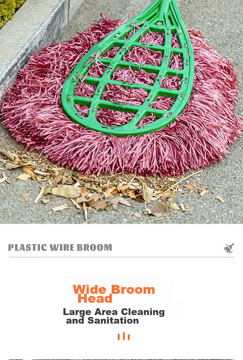 Aoyida Plastic Broom, Large Yard Sweeper, Thick Street Sweeping Broom for Sanitation Workers, Leaf And Dust Broom for Courtyard And Street Cleaning 3