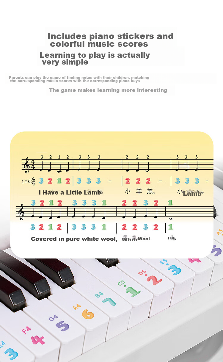 QIAO WA BAO BEI Children's Small Piano Toy, Electronic Keyboard for Girls And Toddlers, Beginner's Instrument for Ages 1-2 Birthday Gift, Mid-Autumn Festival Present 13