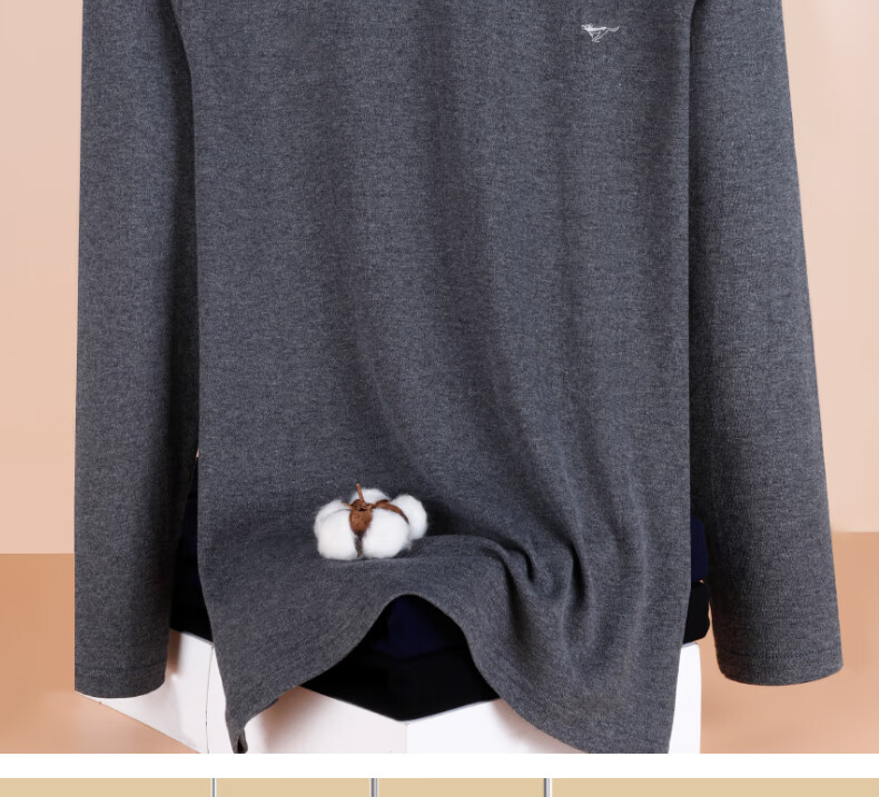 Seven Wolves 100% Cotton High Neck Autumn Winter Men's Thermal Shirt Windproof Neck Protection Pure Cotton Base Layer 7