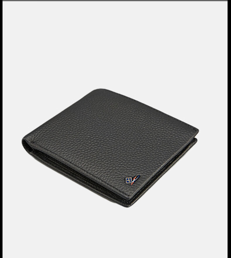 意尔康钱包男士长款牛皮青年短款钱夹商务简约男钱包软皮手包 横款