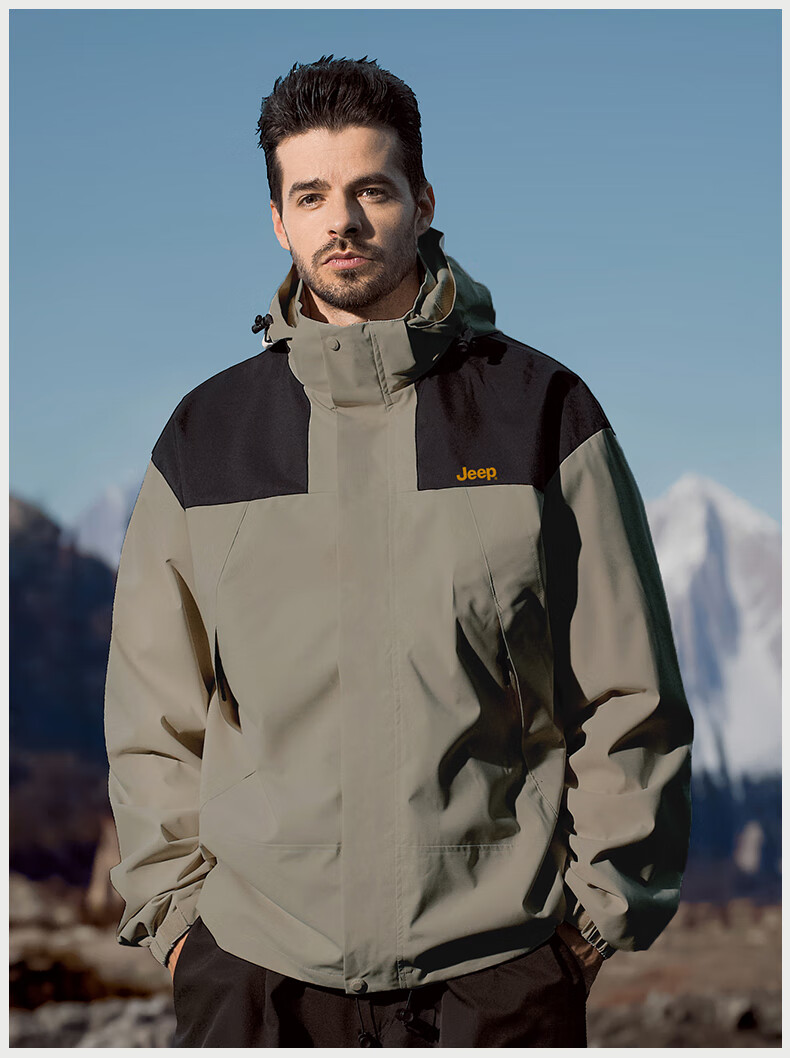 JEEP Three-In Detachable Windbreaker Jacket for Men, 2026 New Autumn And Winter Style, Windproof Outdoor Coat 22