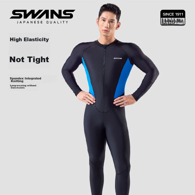 Мужской цельный гидрокостюм Suanshi SWANS для снорклинга и серфинга, защита от солнца, с длинными рукавами и штанинами, размер L