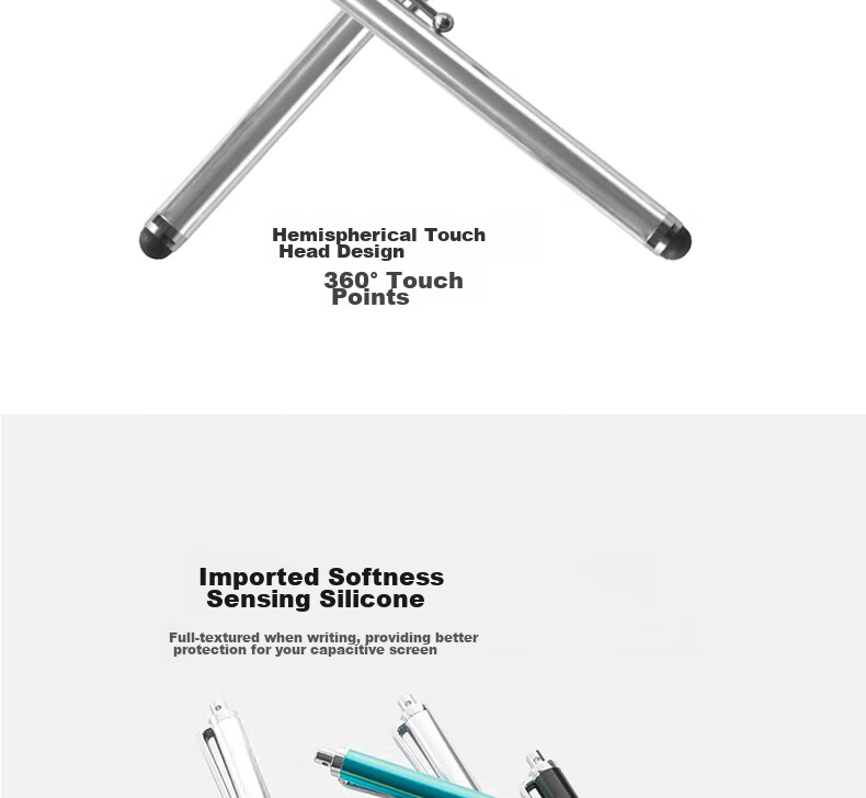 Aolang Capacitive Stylus for IPad, Mobile Handwriting Pen for IPad Air Tablet, Apple/Android Touch Pen with Lanyard Function, Two-Pack in Pearl White 3