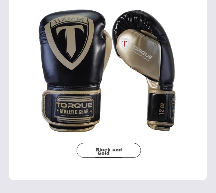 TORQUE Octagonal Cage Same Model, Competitor Boxing Gloves, Muay Thai Gloves, Adult White Gold, 12oz 9