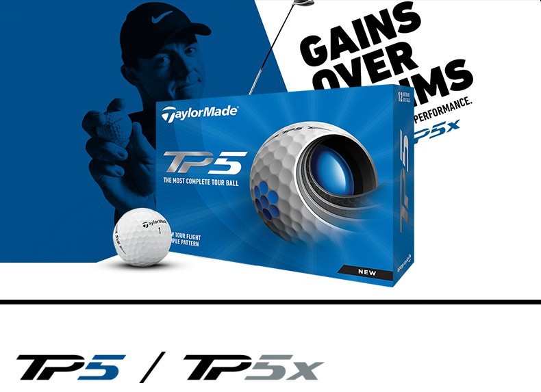 Taylormade TP5X 3.0 Golf Balls 5-Layer Practice and Tour Professional White 12-Pack 5