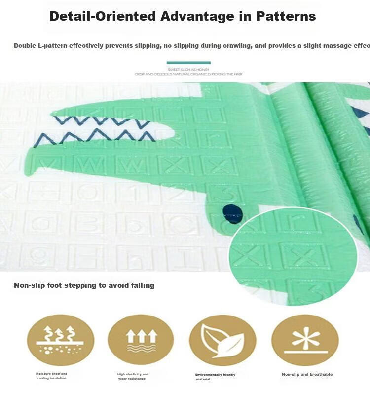 JOYNCLEON Crawling Mat, Baby Cartoon Play Mat, Infant Thickened Living Room Foldable Double-Sided Carpet, Jwj32985 2