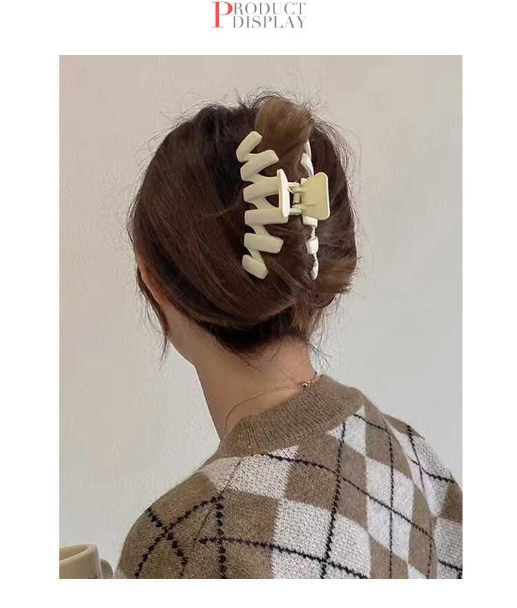 CHIMERA Versatile Hair Clip for Women's Back of Head, Large Shark Clip for Bun Hairstyle, Matte Wavy Claw Clip 18