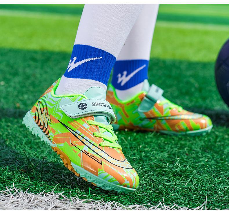 Shuangxing Children's Soccer Shoes, Youth Non-Slip Wear-Resistant Training Shoes for Boys And Girls, TF Turf Cleats, Lightweight All-Season Style for Artificial Turf 14