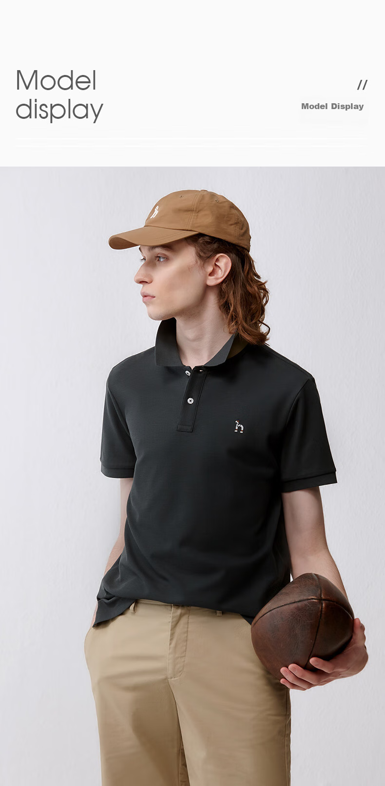 HAZZYS Men's Clothing, Summer [3A Antibacterial], Cool And Comfortable Simple Short-Sleeve POLO for Men ASTZE0BBX26, Tea Green, Size 50 19